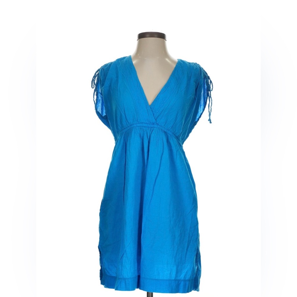 Ralph Lauren Bright Teal Blue V-Neck Mini Dress